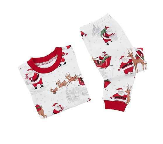 Heritage Santa Cotton Tight Fit Pajama | Pottery Barn Kids