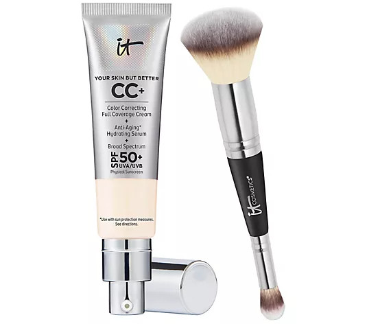 IT Cosmetics CC+ Cream SPF 50 Foundation with Brush | QVC