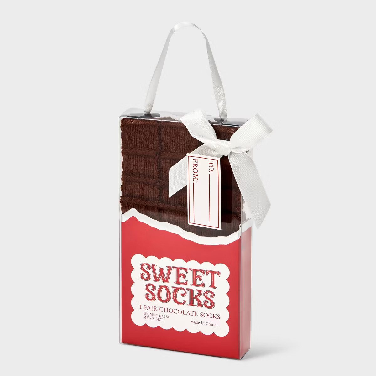 Adult Chocolate Candy Bar Crew Socks - Brown  One Size Fits Most | Target
