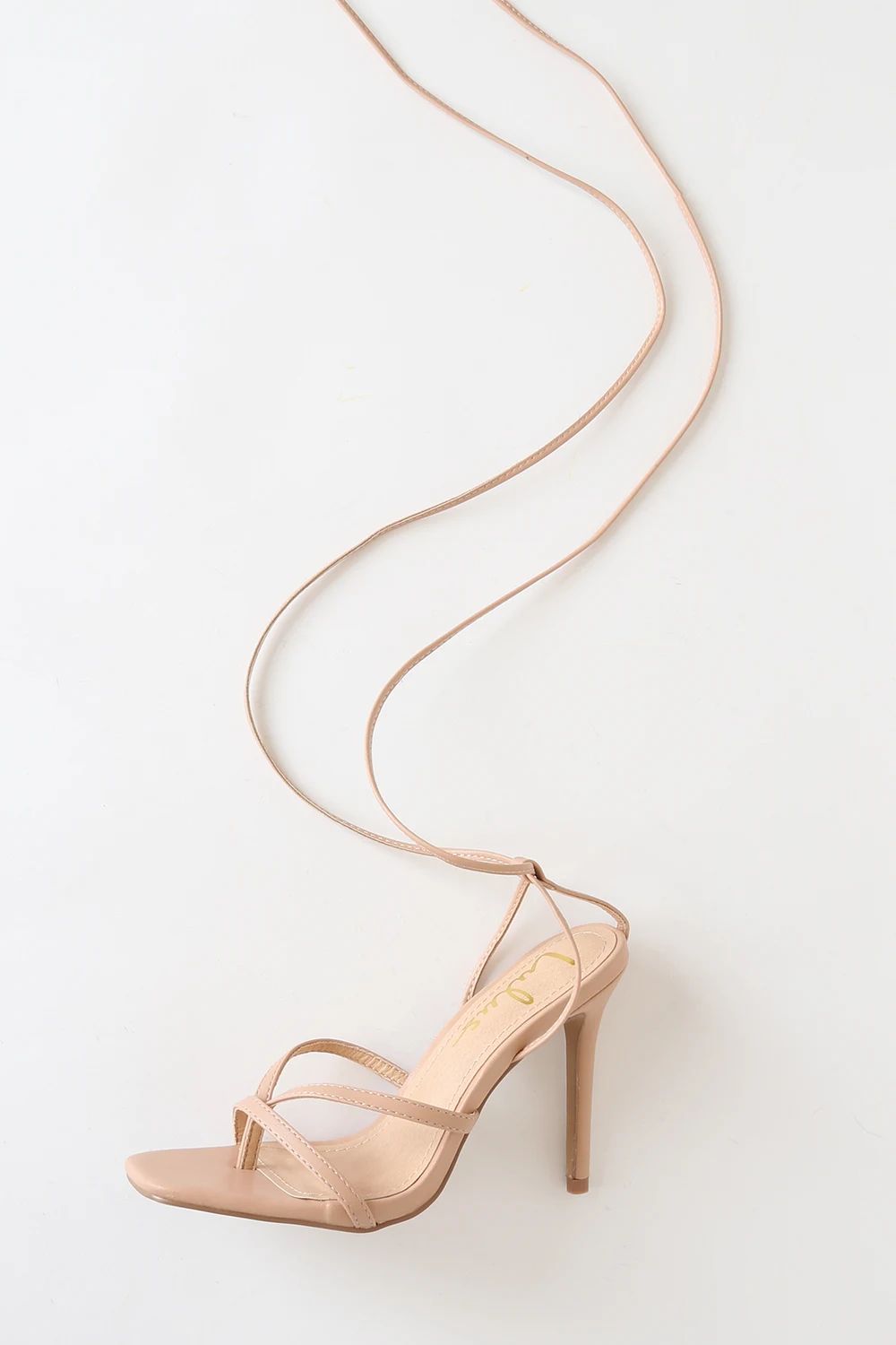 Simonee Light Nude Lace-Up High Heel Sandals | Lulus (US)