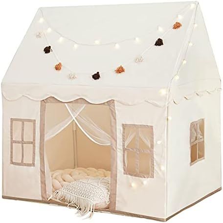 Play Tent with Mat, Large Kids Playhouse with Windows Easy to Wash, Indoor and Outdoor Play Tent ... | Amazon (US)