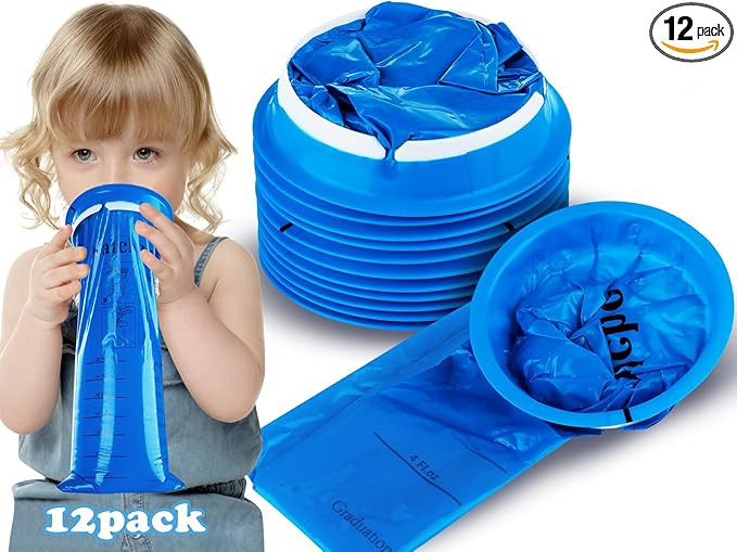 Valchoose 12 Pack Kids Vomit Bags Disposable, Hospital Grade 800ml Motion Sickness Bags for Car K... | Amazon (US)