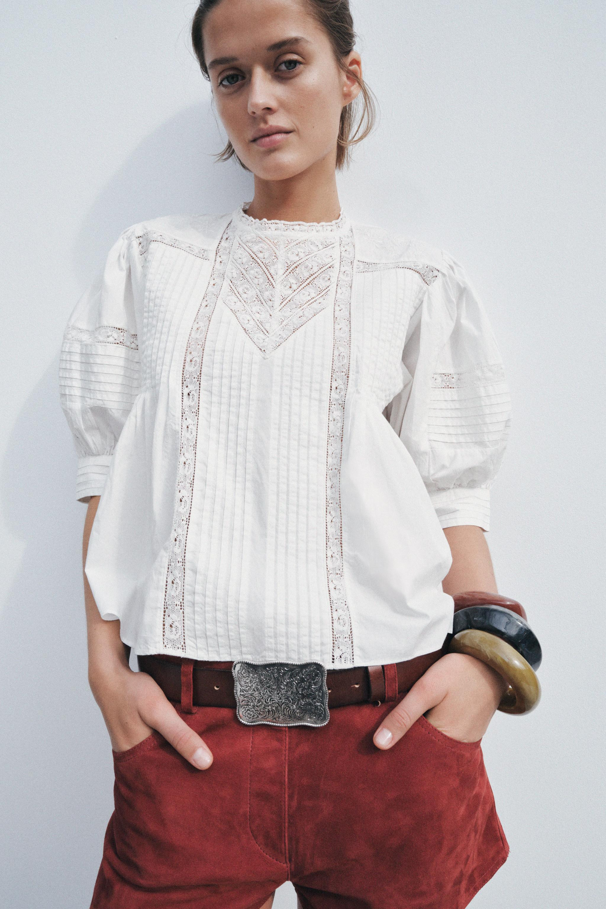 ZW COLLECTION LACE BLOUSE | Zara UK