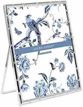 Laura Ashley 8x10 Silver Bamboo Metal Picture Frame (Vertical) with Pull-Out Easel Stand, Made fo... | Amazon (US)