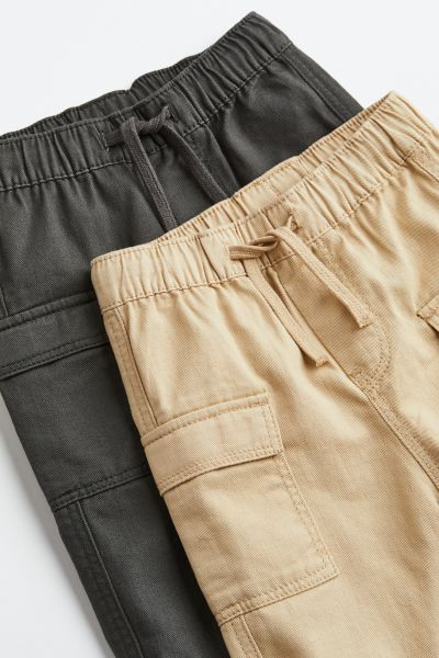 2-pack cotton cargo trousers | H&M (UK, MY, IN, SG, PH, TW, HK)
