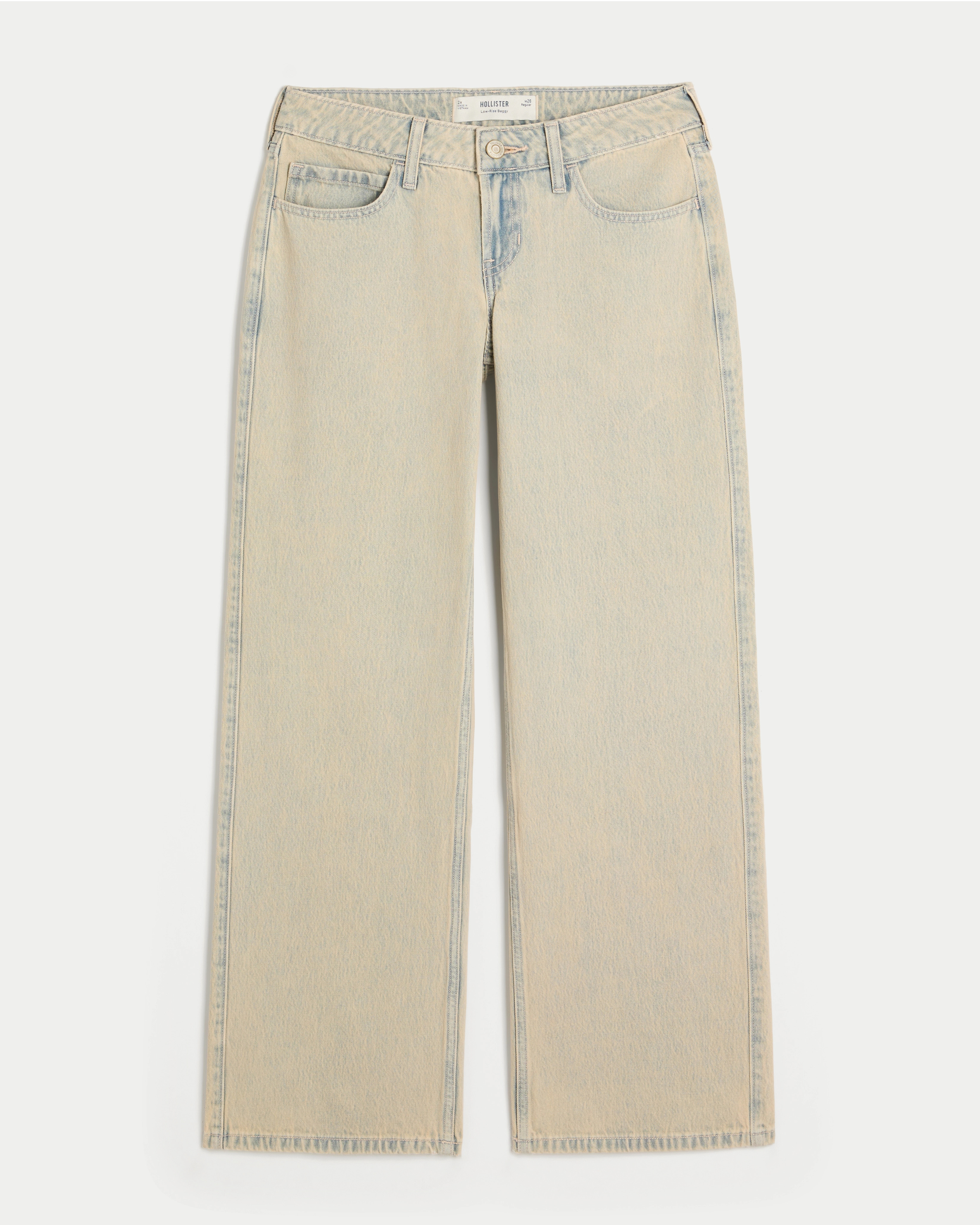 Low-Rise Light Wash Baggy Jeans | Hollister (US)