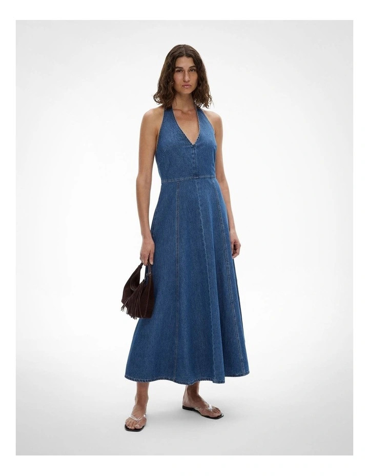 Denim Halter Dress in Indigo | Myer