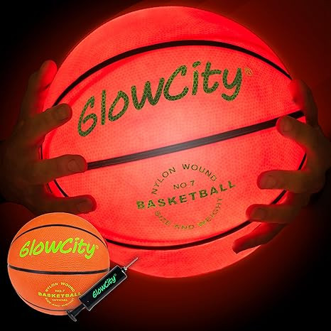 GlowCity Glow in The Dark Basketball - Sizes 5, 6, 7 Light Up Ball for Kids, Teens & Adults - Red... | Amazon (US)