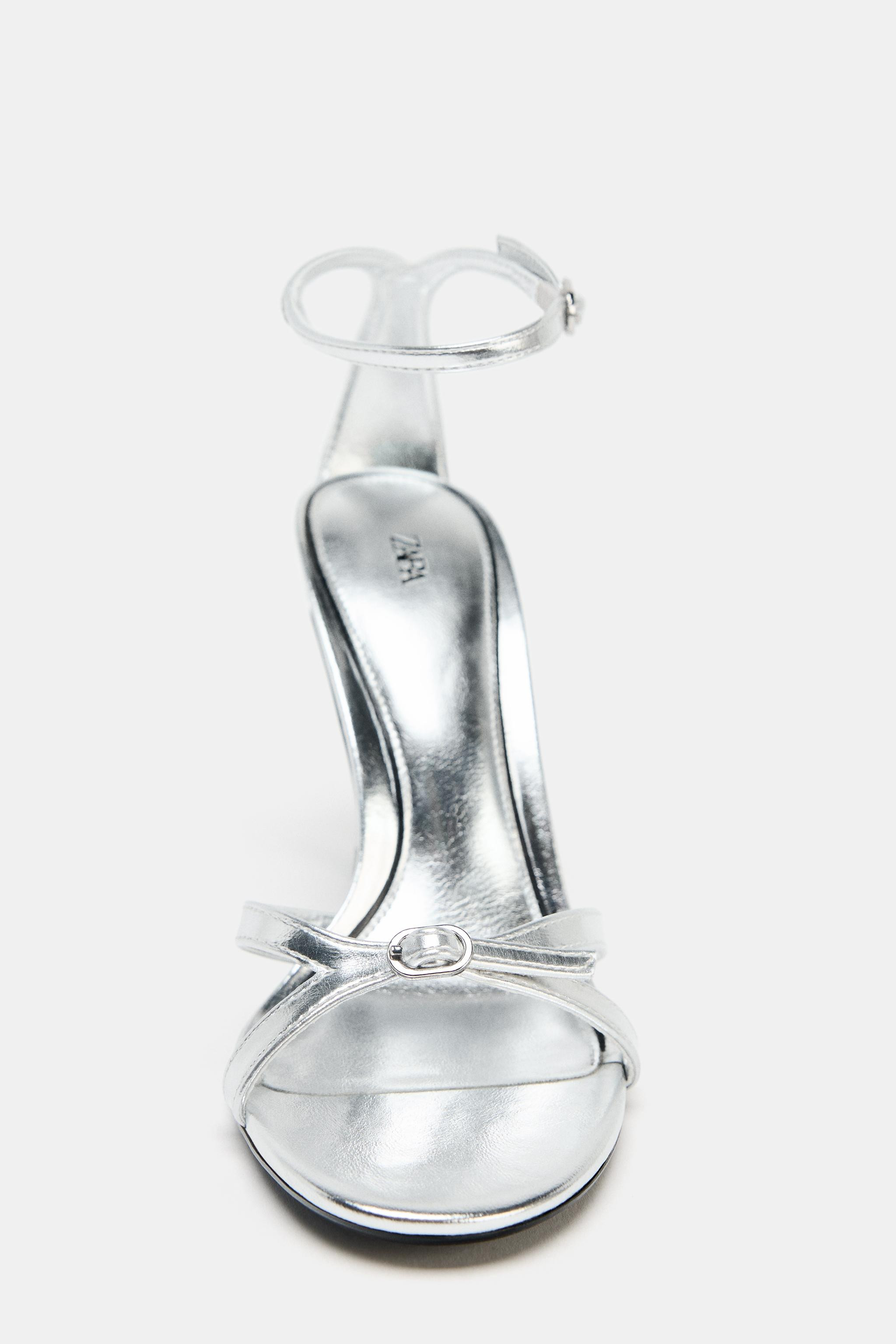 METALLIC HIGH-HEEL SANDALS | Zara UK