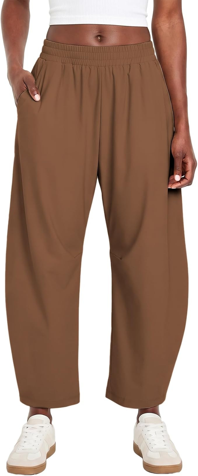 Barrel Pants Women Baggy Wide Leg Elastic Waisted Sweatpants Athletic Clothes Lounge Palazzo Trou... | Amazon (US)