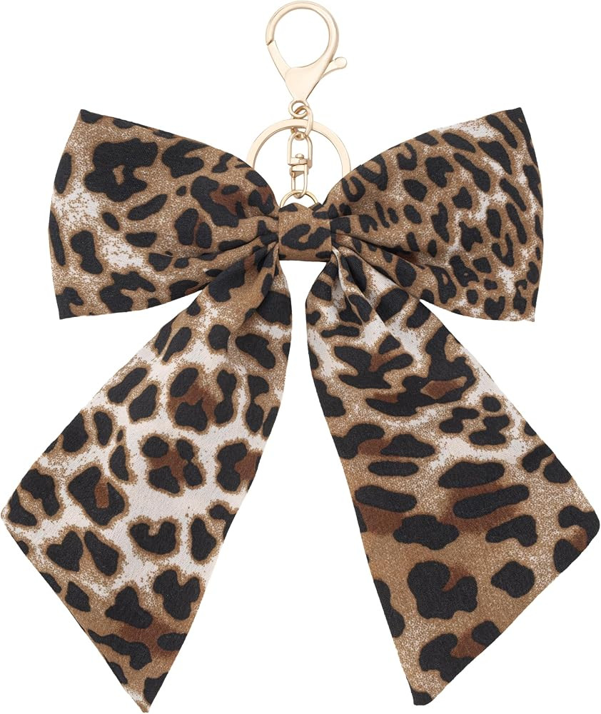 Leopard Print Bow Bag Charms Keychains, Cute Key Chain Accessories for Women Purse Handbags Backp... | Amazon (US)