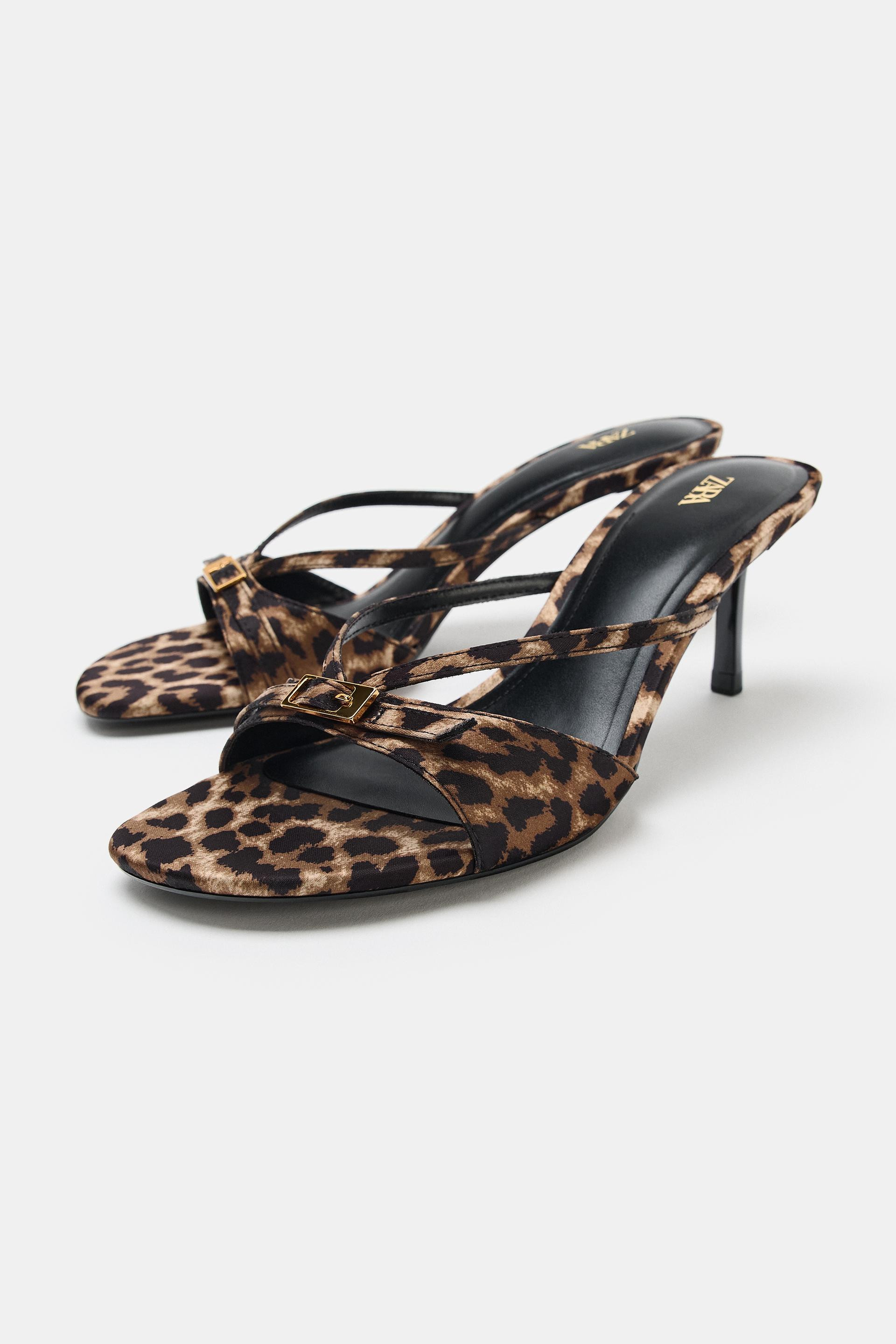 PRINTED HIGH-HEEL SANDALS | Zara UK