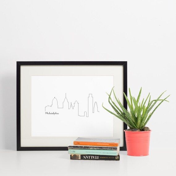 Philadelphia Skyline Art Print - Black and White - Art Print - 8x10 | Etsy (US)