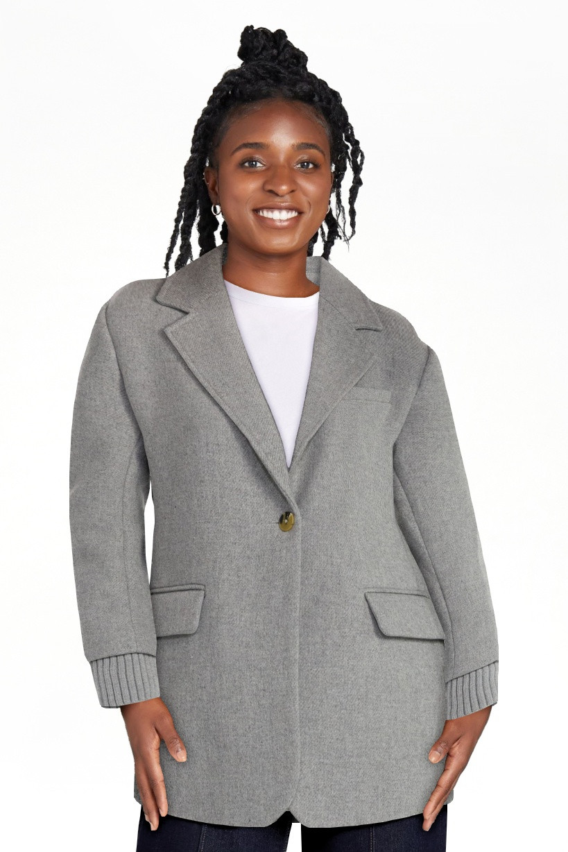 Free Assembly Women's Single Breasted Blazer with Ribbed Sweater Cuffs, Sizes XS-XXL | Walmart (US)