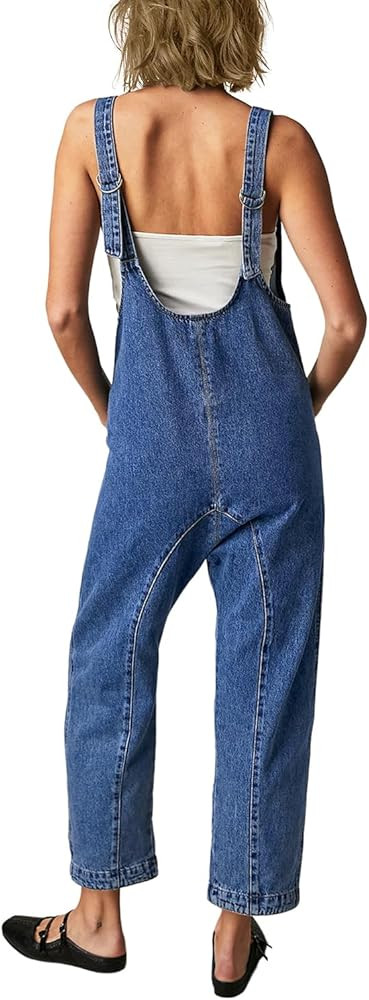 MAOECO High Roller Denim Overalls for Women Casual Sleeveless Loose Baggy Jumpsuits Jeans Pants O... | Amazon (US)