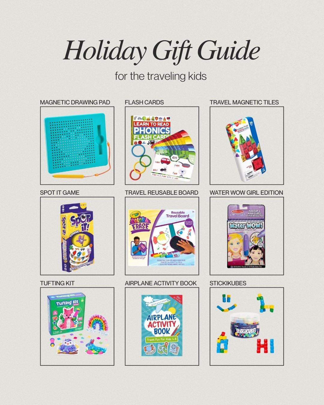 Gift guide, travel toys, travel hacks kids, kids gift guide, stocking stuffers, Black Friday deals, toddler travel hacks, baby travel 

#LTKGiftGuide #LTKCyberWeek #LTKTravel