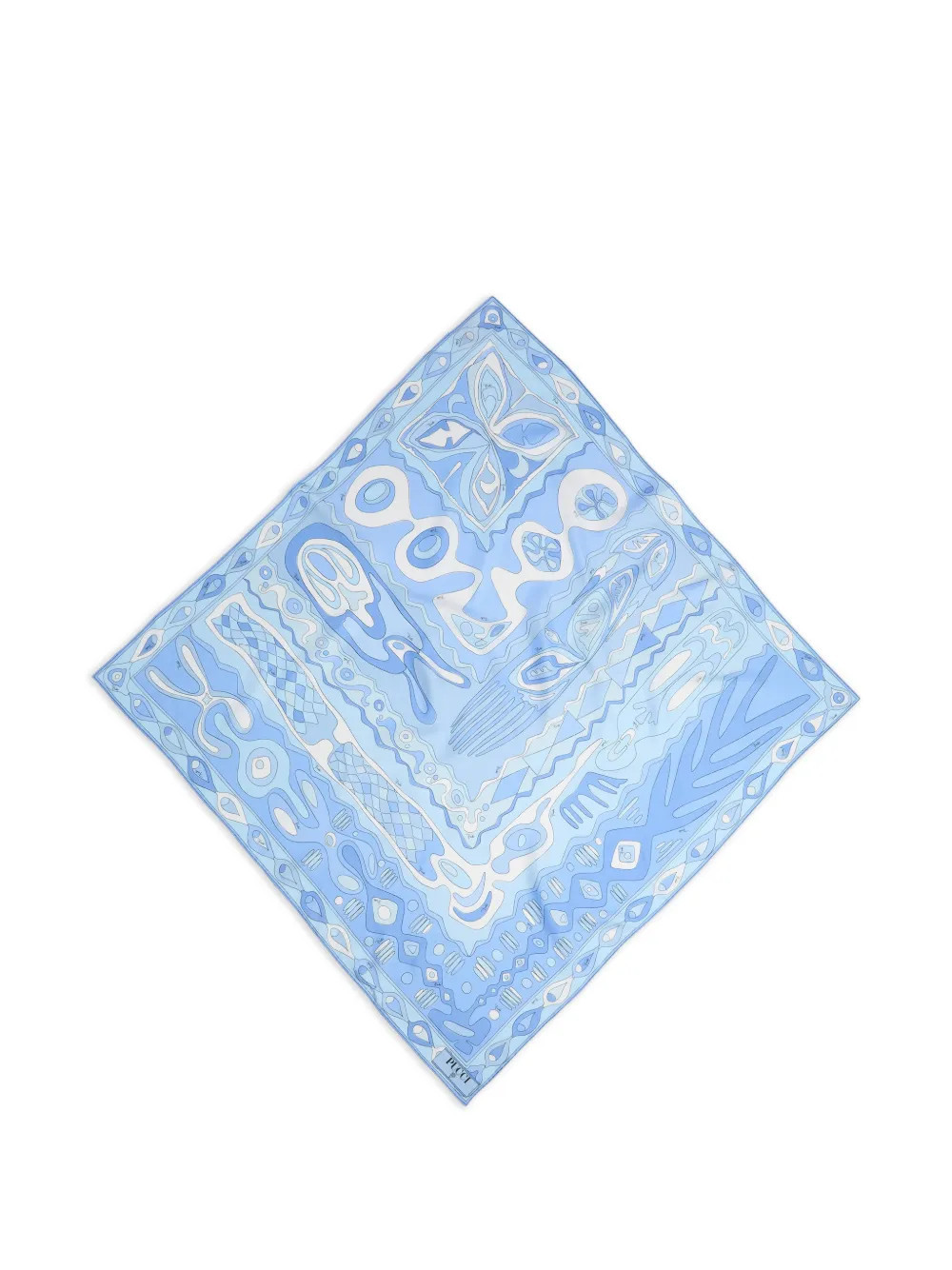 PUCCI Angoli-print silk scarf - Blue | Farfetch Global