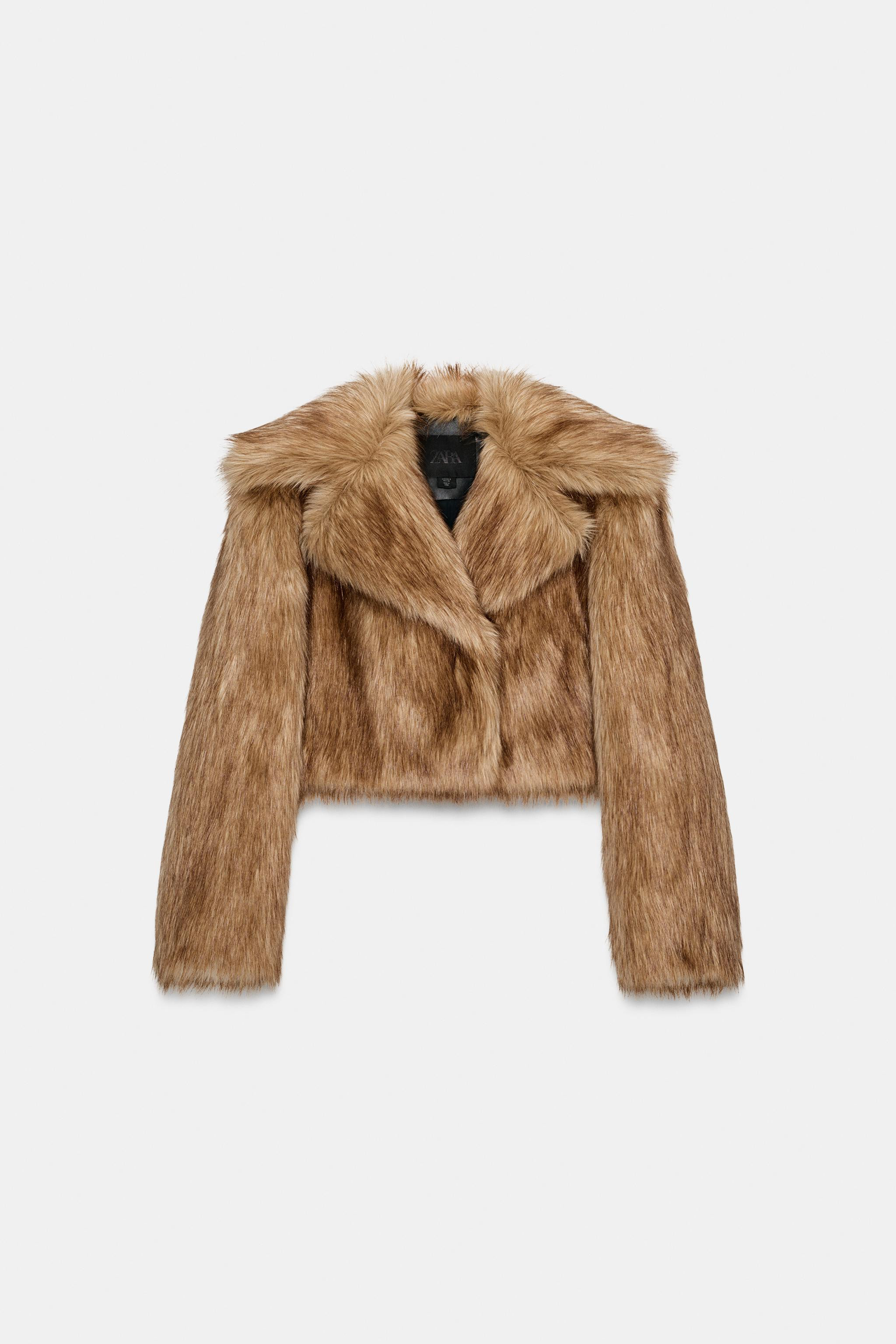ZW COLLECTION FAUX FUR CROPPED JACKET | Zara US