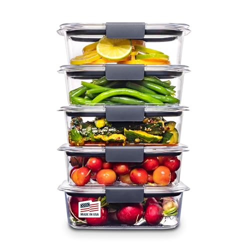 Rubbermaid Brilliance Food Storage Containers BPA Free Airtight Lids Ideal for Lunch Meal Prep & ... | Amazon (US)