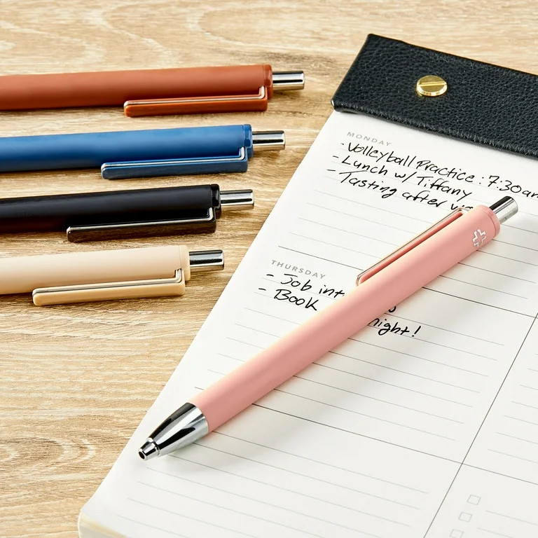 Pen+Gear Retractable Gel Pens, Black Ink, 5 Count | Walmart (US)