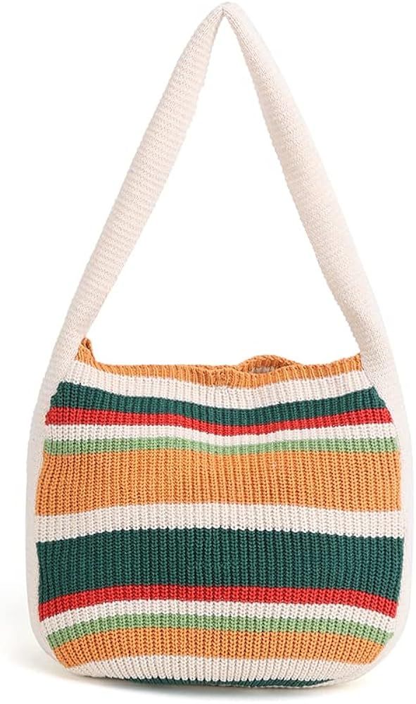 ENBEI Women's Shoulder Handbags Crocheted Bags Large knit bag Tote bag aesthetic for school cute ... | Amazon (US)