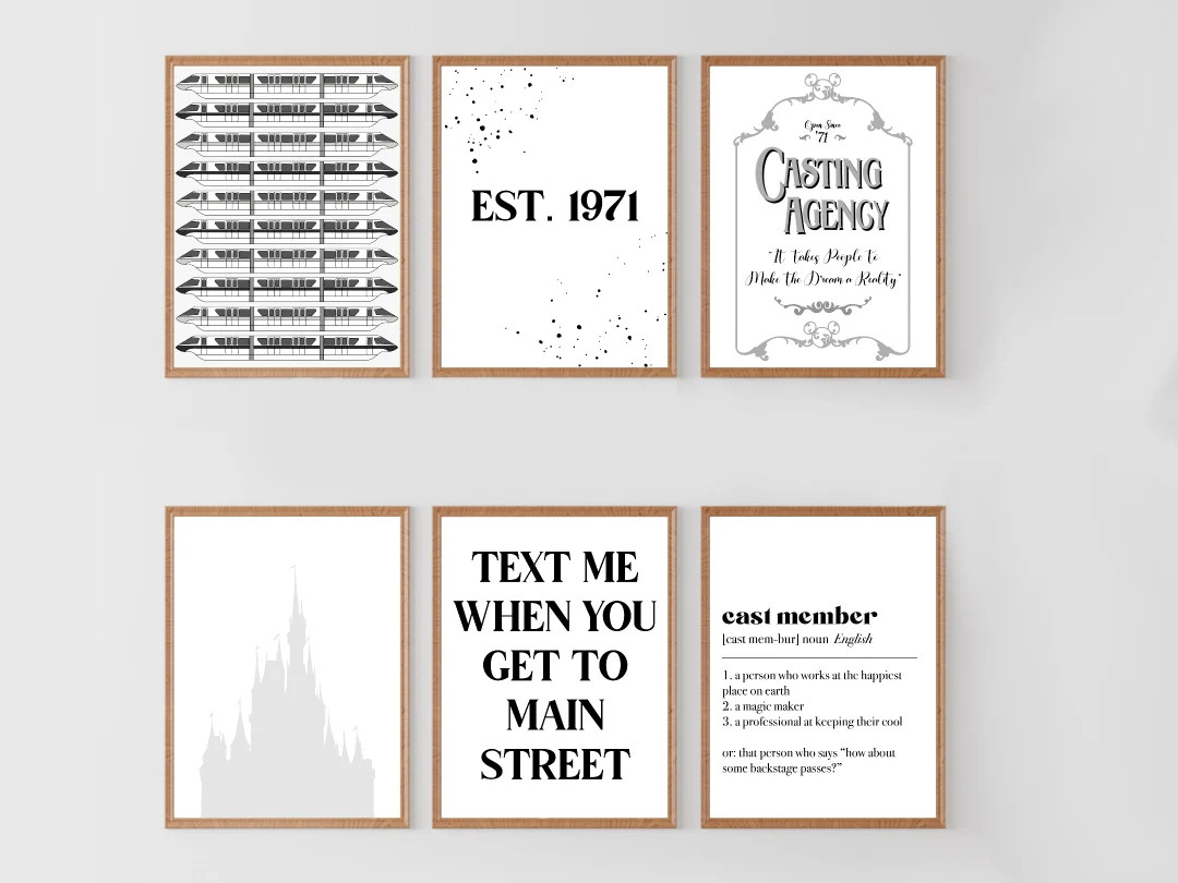 Main Street USA Poster Prints, Magic Kingdom B&w Art Decor, Magical Cast Member Dcp Wall Art, DIG... | Etsy (US)