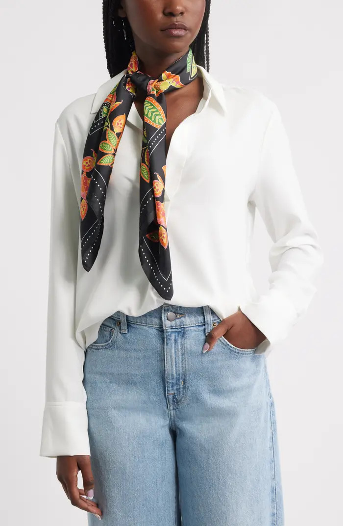 Botanical Print Square Silk Scarf | Nordstrom