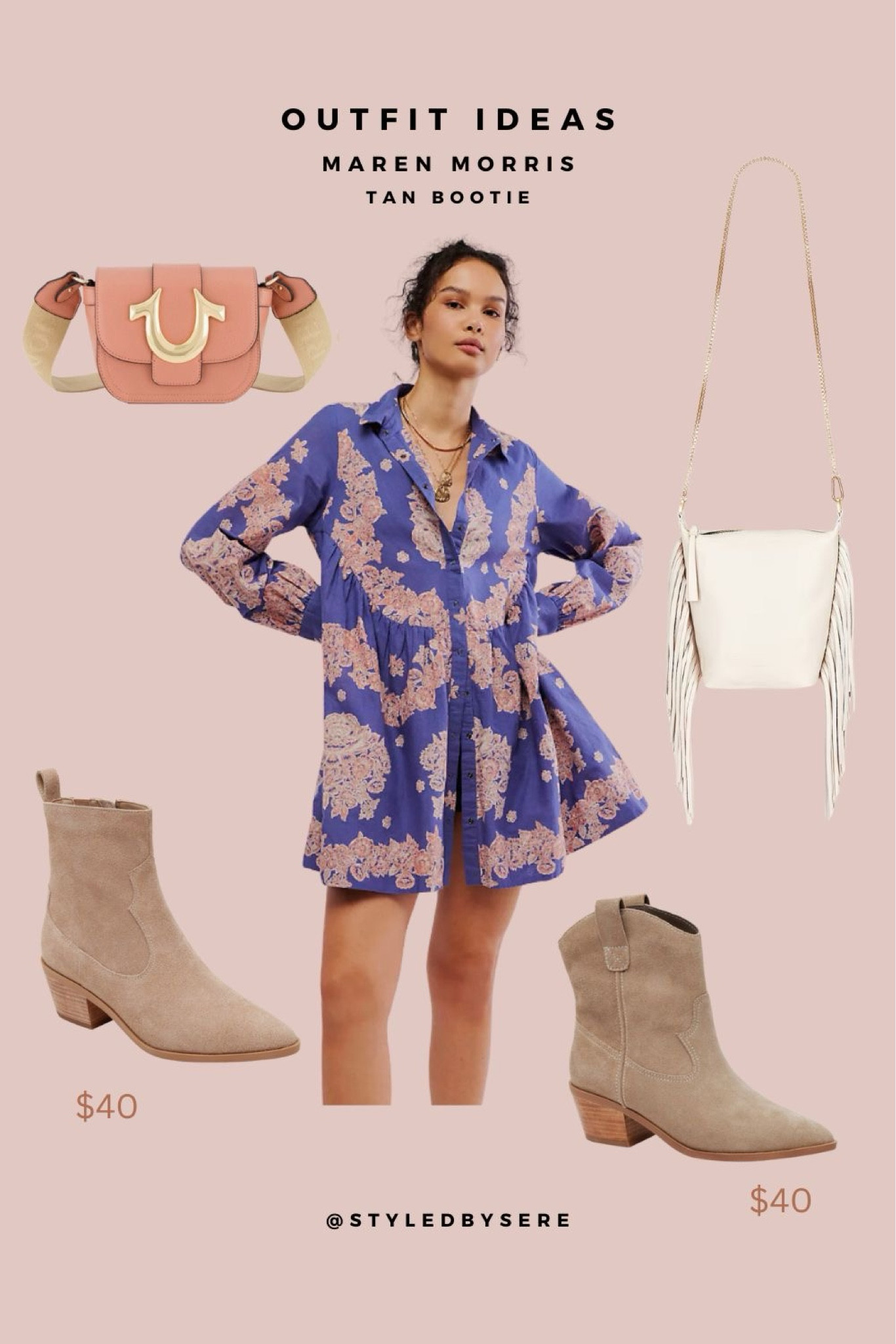 Country Concert: Tan Booties
.

Keep it neutral with these tan bootie options, keeping the focus on the dress, and off of your feet! Two options: 1. a slip on, western style bootie for a relaxed, laid back feel. 2. A side zipper western bootie for a more structured, dressy look.

#LTKFindsUnder50 #LTKParties #LTKShoeCrush