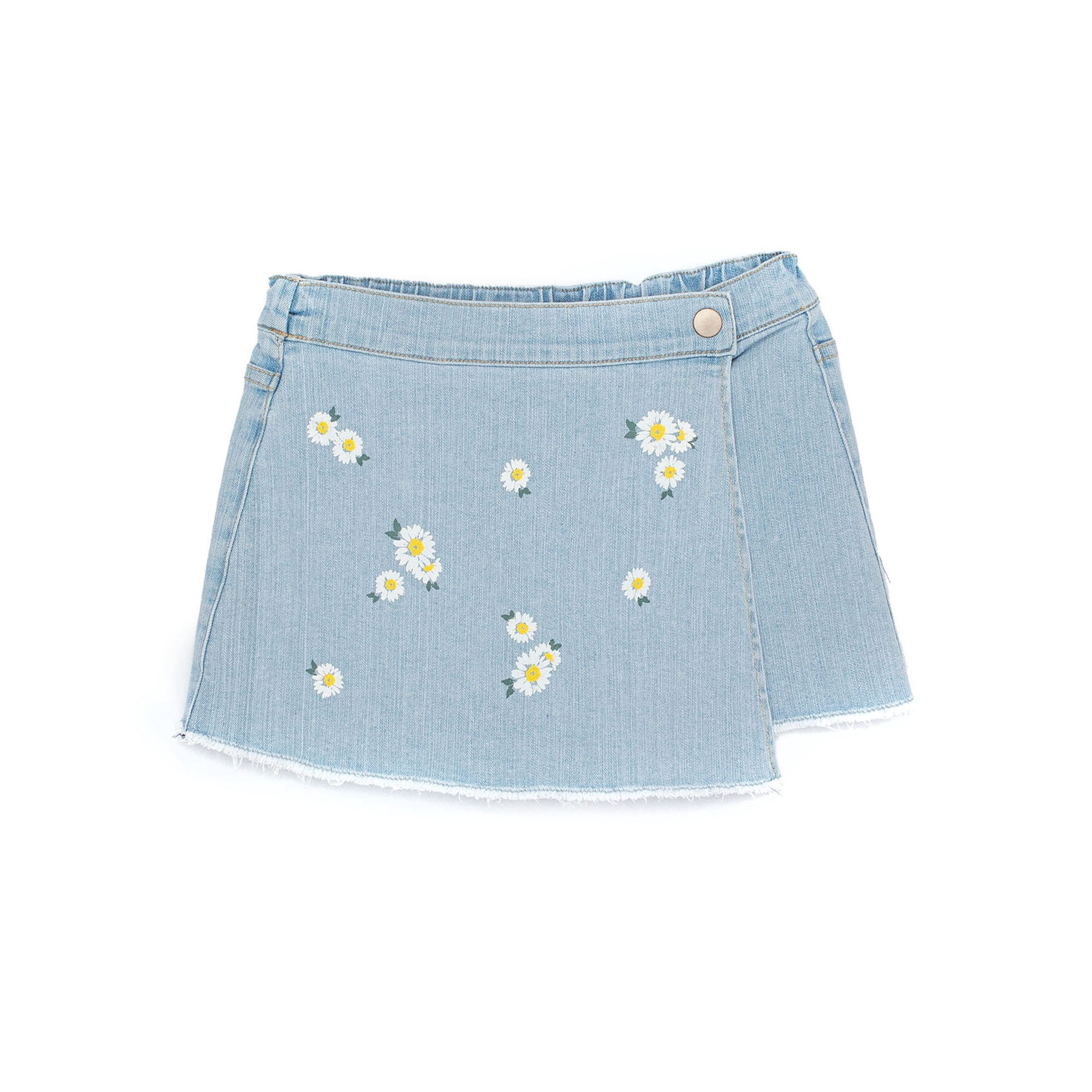 Wonder Nation Girls Floral Denim Skort, Sizes 4-18 & Plus | Walmart (US)
