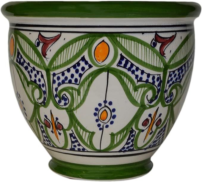 Treasures Of Morocco Flower Pot Moroccan Spanish Garden Drain Hole Ceramic Planter Handmade Multi... | Amazon (US)