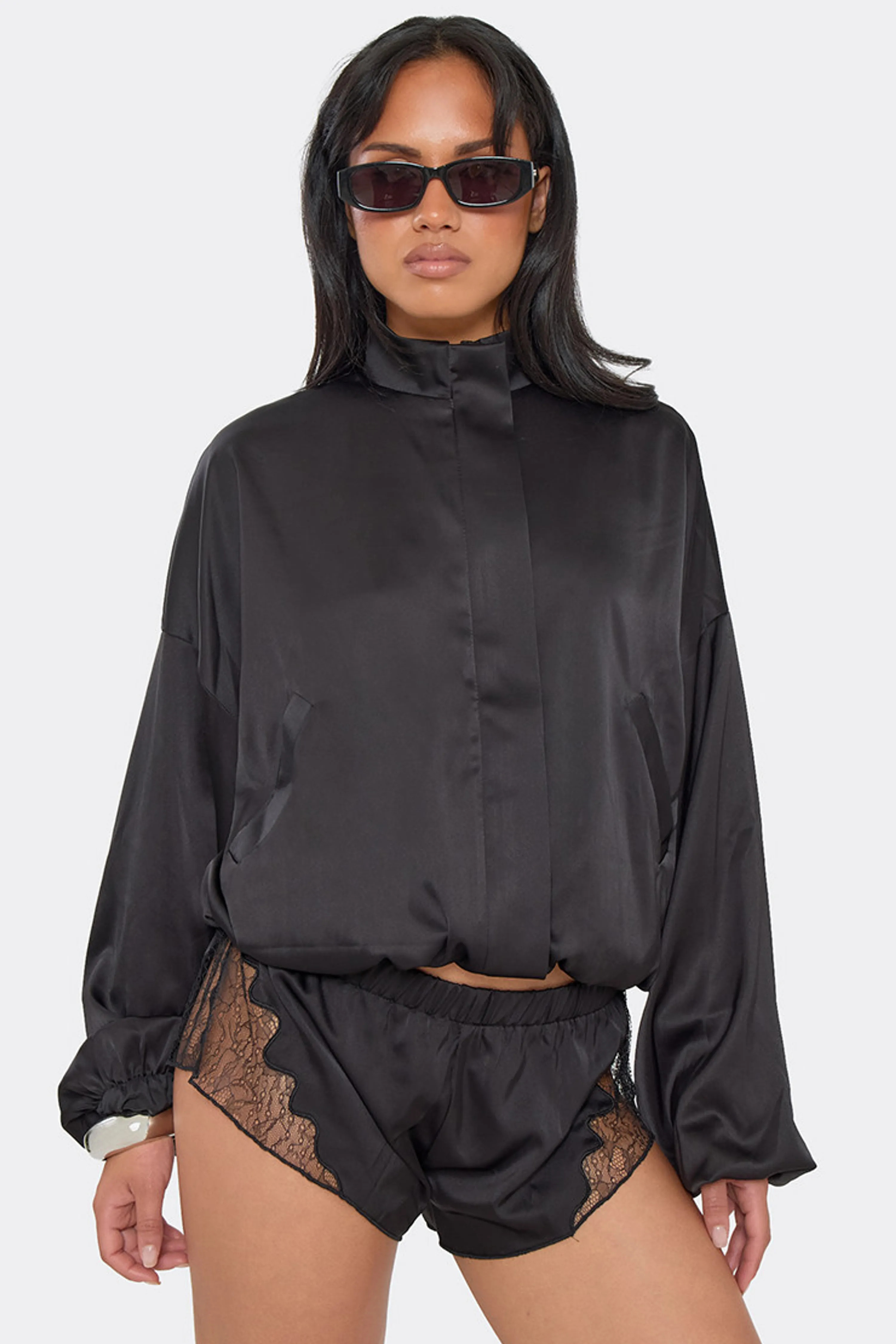 EGO Women's Long Sleeve Zip High Neck Jacket in Black | Size: 10 | Debenhams UK