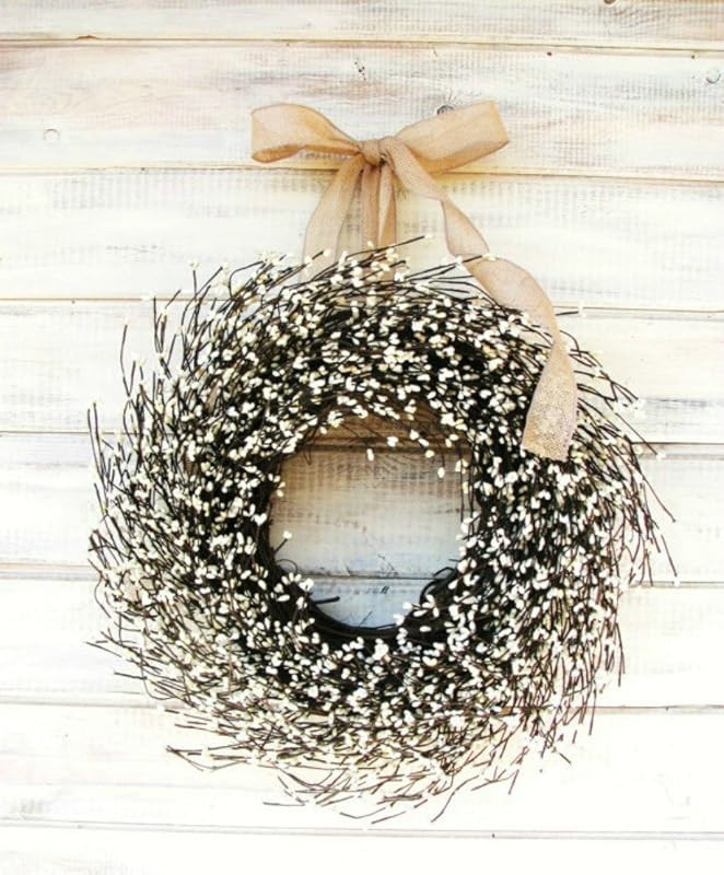 Farmhouse Wreath, Fall Wreath, Winter Wreath, Summer Wreath, Farmhouse Decor, CREAM Wreath, Antiq... | Amazon (US)