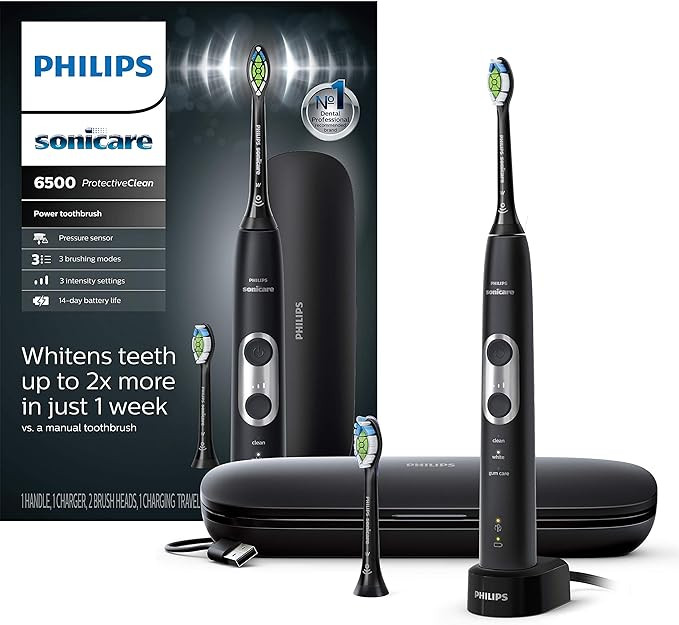 Philips Sonicare ProtectiveClean 6500 Rechargeable Electric Toothbrush with Charging Travel Case ... | Amazon (US)