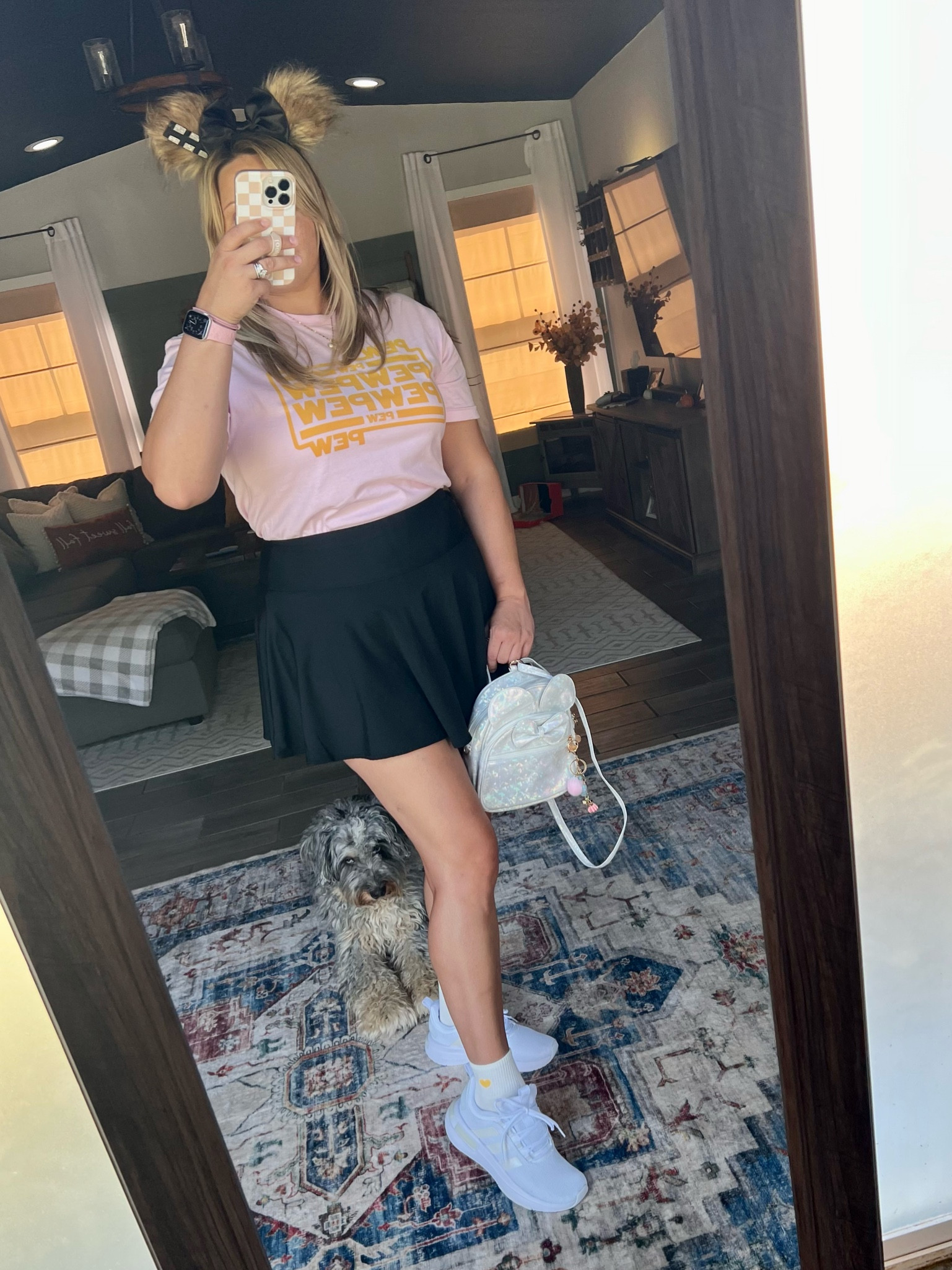 Disney World outfit!! 
The Minnie backpack can also be changed to a shoulder bag! 
Sizing:
Star Wars tshirt - medium
Skort - sized up one to a large
Socks - fit tts
Shoes - fit tts

Travel Outfit
Vacation 
Skort
Fitness 

#LTKFindsUnder100 #LTKFamily #LTKStyleTip