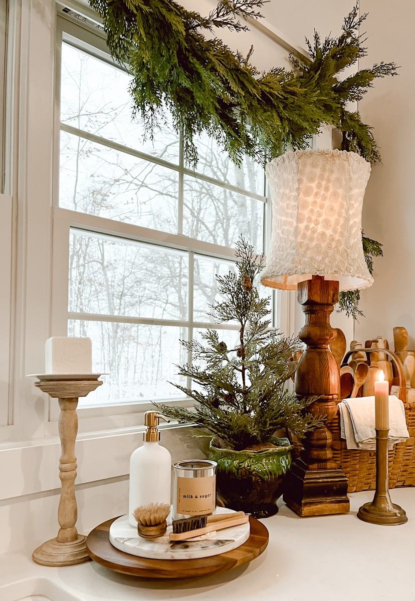 Here is an easy home decor look in our kitchen next to the sink. This is a great transitional look from Winter to Spring without all of the holiday decor.  

 #LTKSeasonal #LTKHome