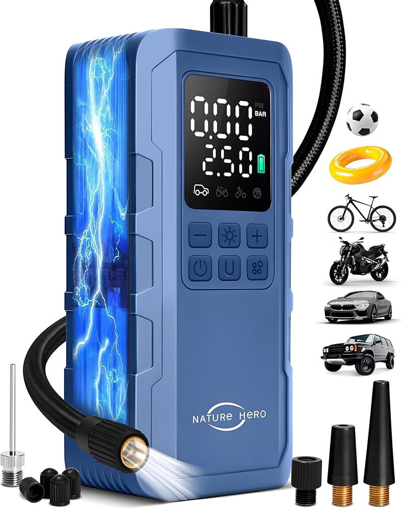 Tire Inflator Portable Air Compressor,150 PSI car tire air pump portable with Digital LCD Pressur... | Amazon (US)