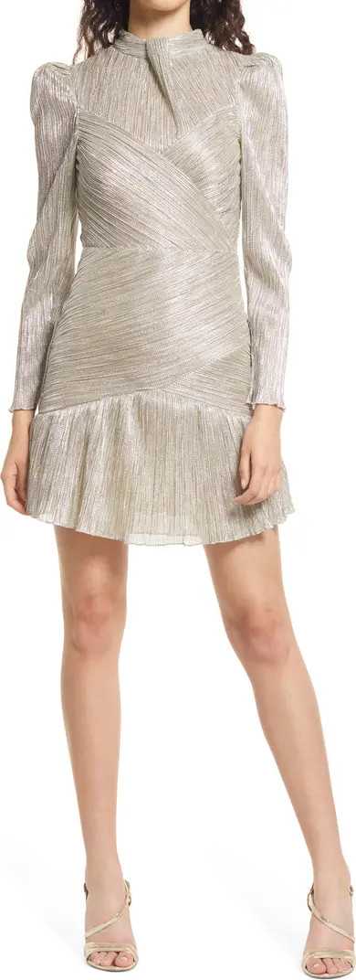 Saylor Saydee Metallic Long Sleeve Minidress | Nordstrom | Nordstrom