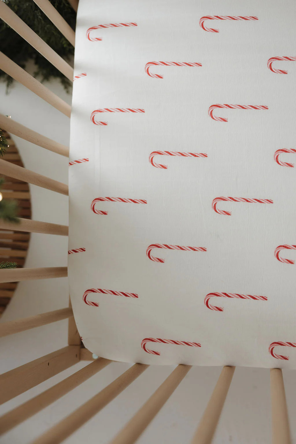 Muslin Crib Sheet | Candy Cane | Forever French