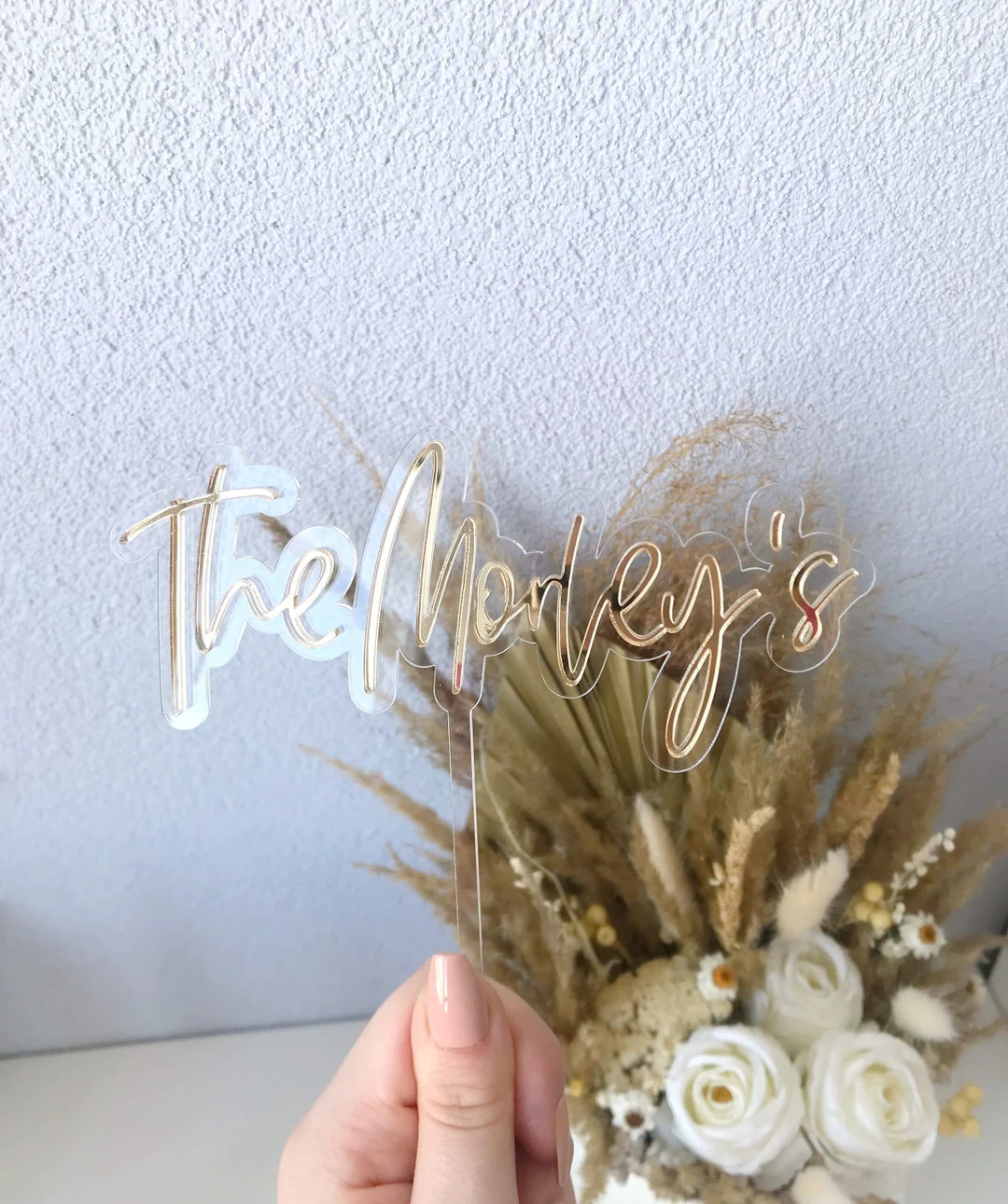 Acrylic cake topper with last name, acrylic cake topper with surname, custom wedding cake topper,... | Etsy (US)