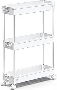 SPACEKEEPER Slim Rolling Storage Cart, 3 Tier Bathroom Storage Organizer Laundry Room Utility Car... | Amazon (US)