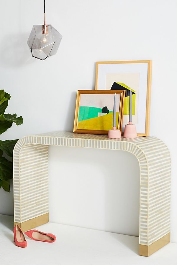 Waterfall Inlay Console Table | Anthropologie (US)