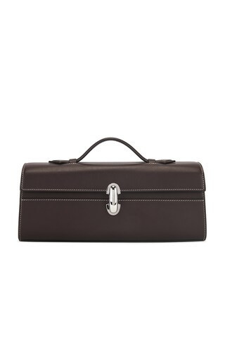 Savette The Slim Symmetry Pochette Bag in Coffee - Chocolate. Size all. | FWRD 