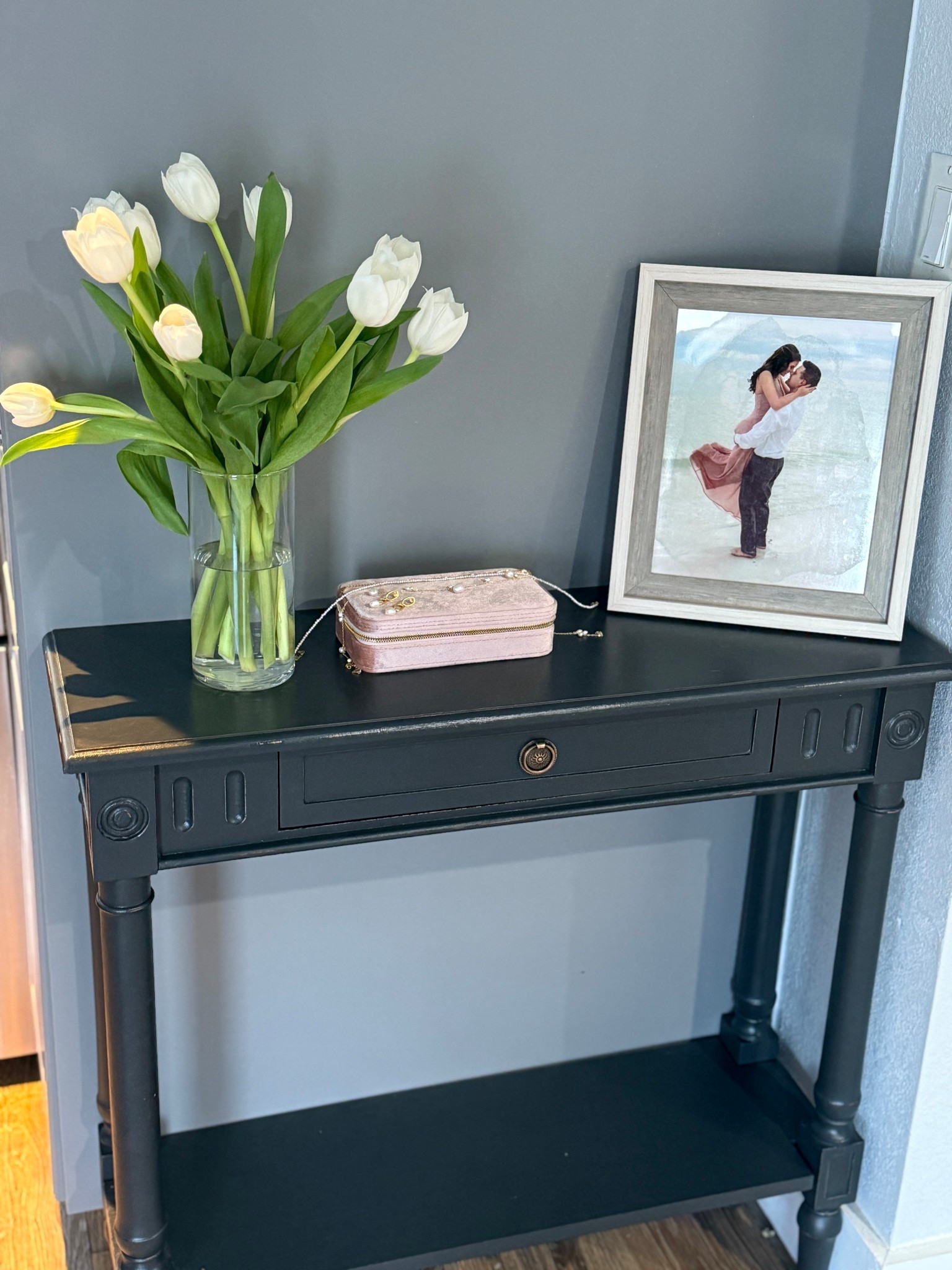 The entry way table that fits that small awkward space and creates a vibe

#LTKStyleTip #LTKHome #LTKFindsUnder100