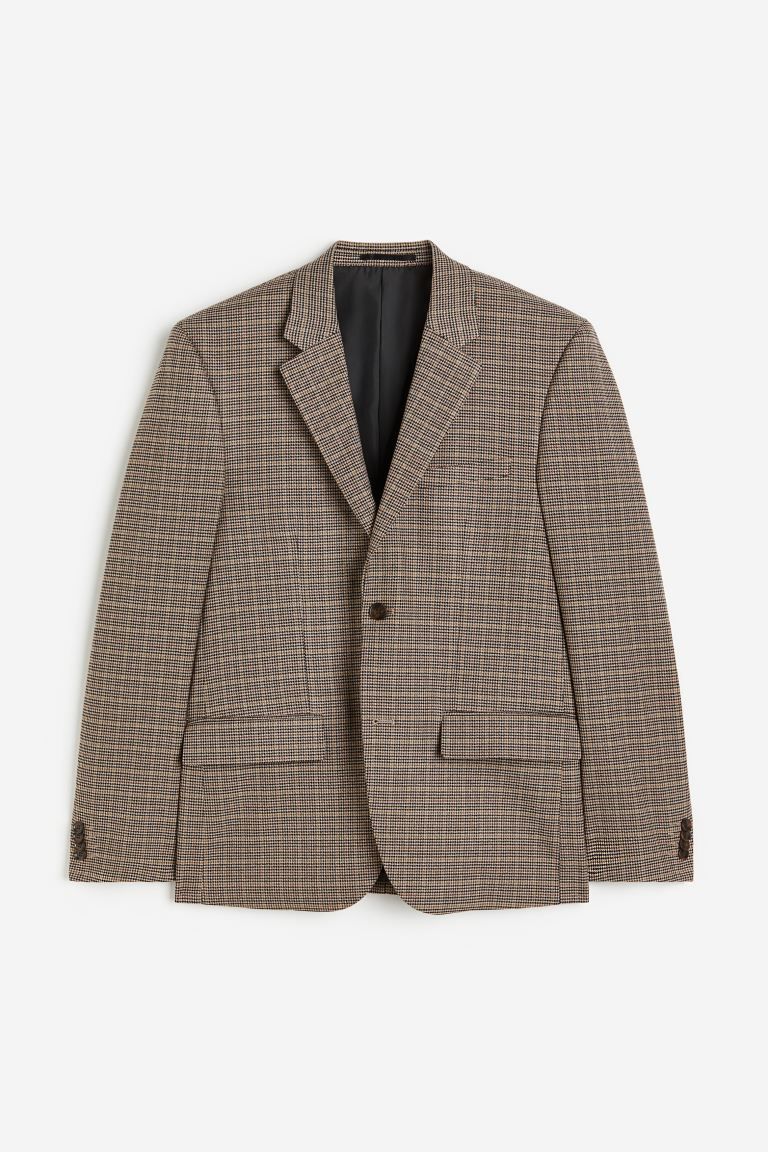 Regular Fit Jacket - Beige/plaid - Men | H&M US | H&M (US + CA)