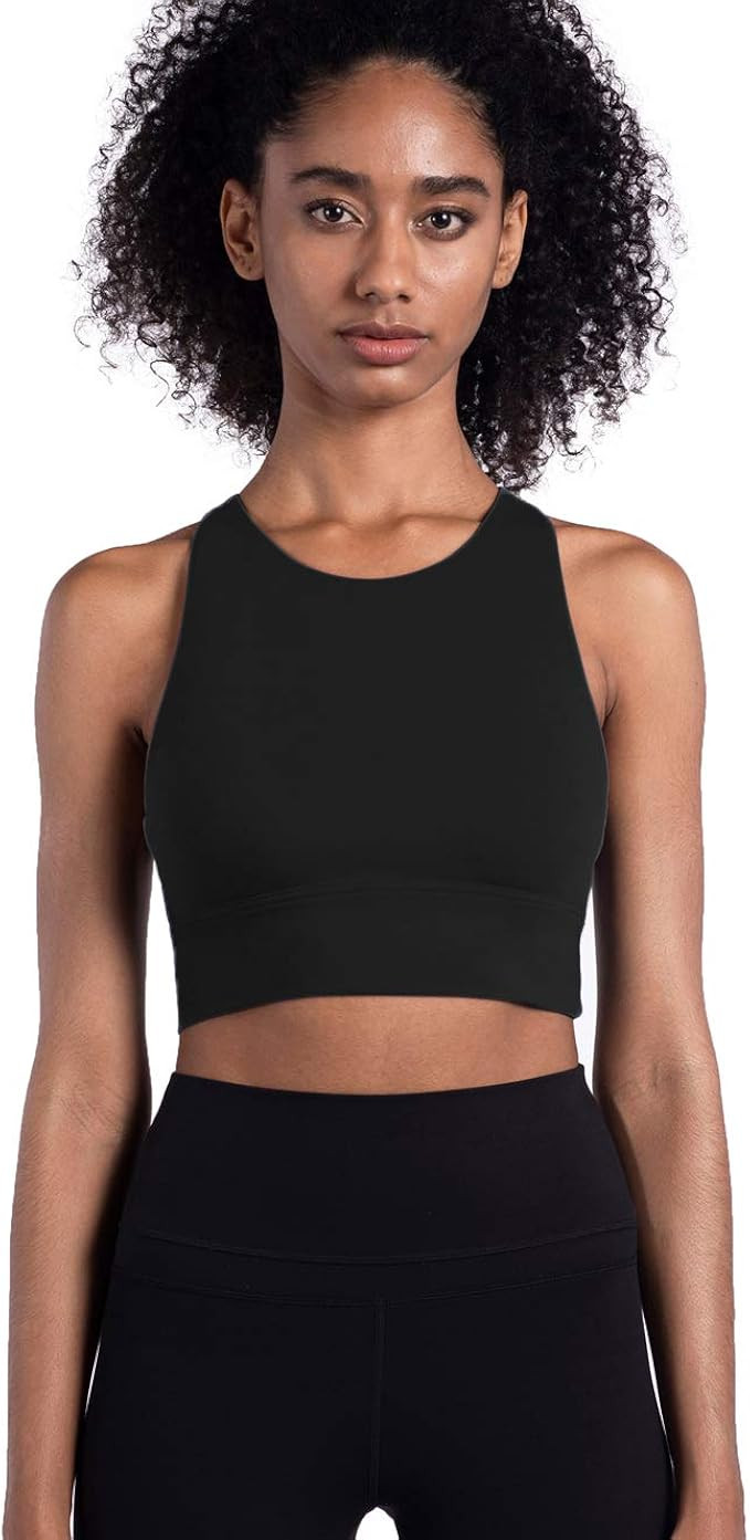 Lemedy Women Strappy Sports Bras Padded Medium Support Yoga Workout Tank Top | Amazon (US)