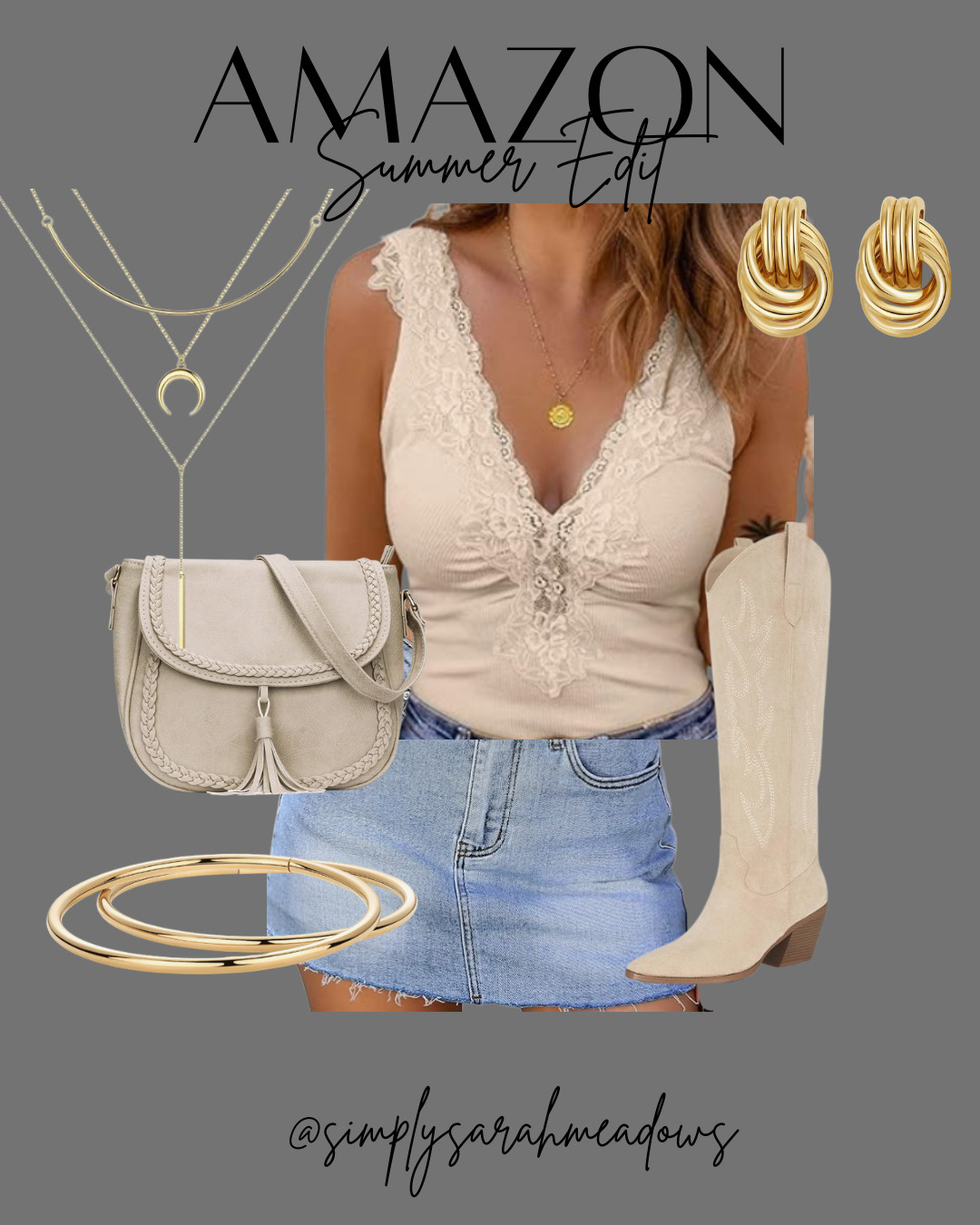 Loving these stylish Amazon finds! Perfect for a casual day out or a country concert. Shop now @simplysarahmeadows 

 #SummerStyle #AmazonFinds #CasualWear #AffordableFashion #CountryConcert #ConcertReady #SummerStyle #SpringStyle #LTKStyle #LTKFinds #MomStyle #CountryChic #LTKFestival #LTKSeasonal #LTKOver40