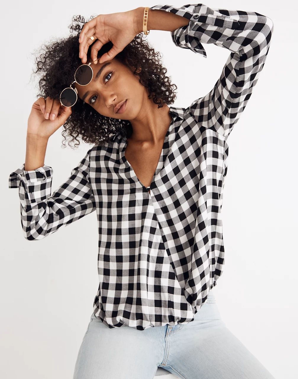 Wrap-Front Shirt in Buffalo Check | Madewell
