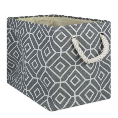 Design Imports Polyester Bin Stained Glass Gray Rectangle Large 17.5X12X15 | Target