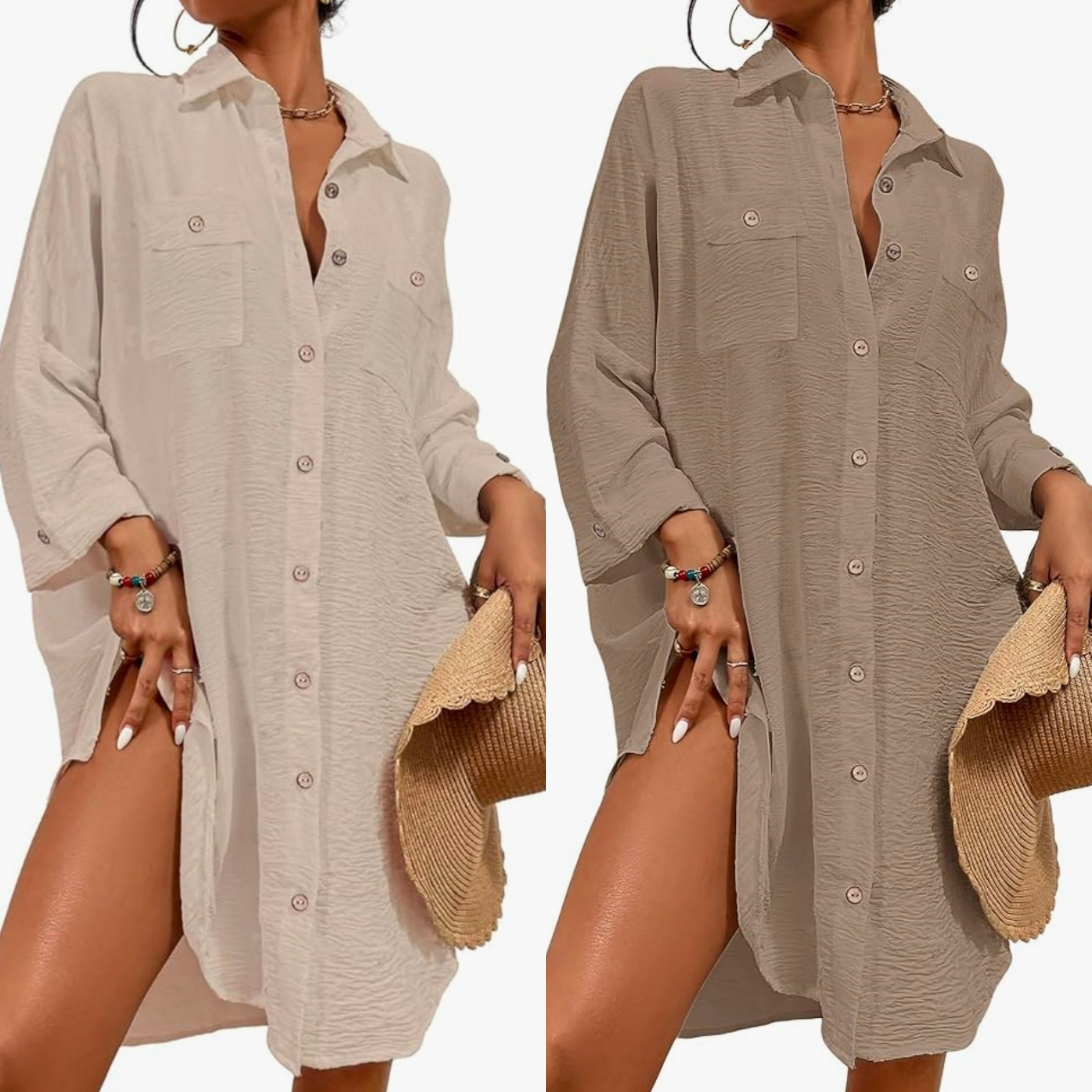 Bsubseach Women Swimsuit Coverup Blouse Button Down Shirt Dresses.

#LTKSeasonal #LTKSwim #LTKdayinmylife