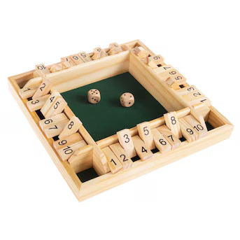 Toy Time 4-player Wooden Shut The Box Game Set (Board Game) | Lowe's